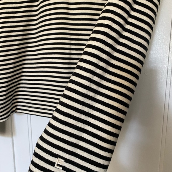 Everlane The Turtleneck Sweatshirt Black White, Stripe Organic Cotton, Sz XXS - Picture 4 of 11